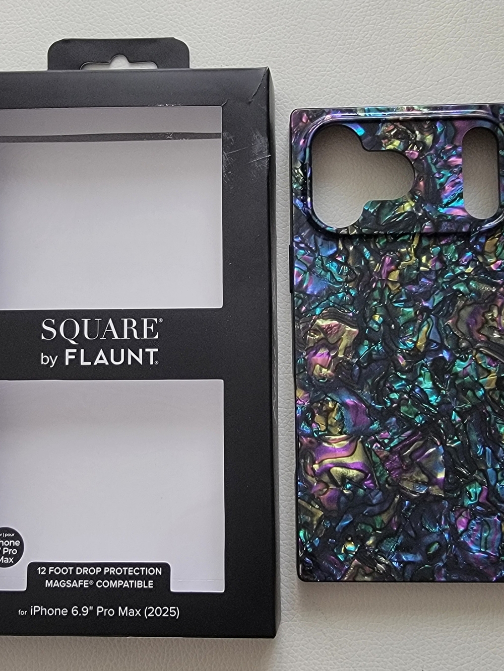 Flaunt Squate Iridescent Black Shell Case for iPhone 17 Pro Max (2025)